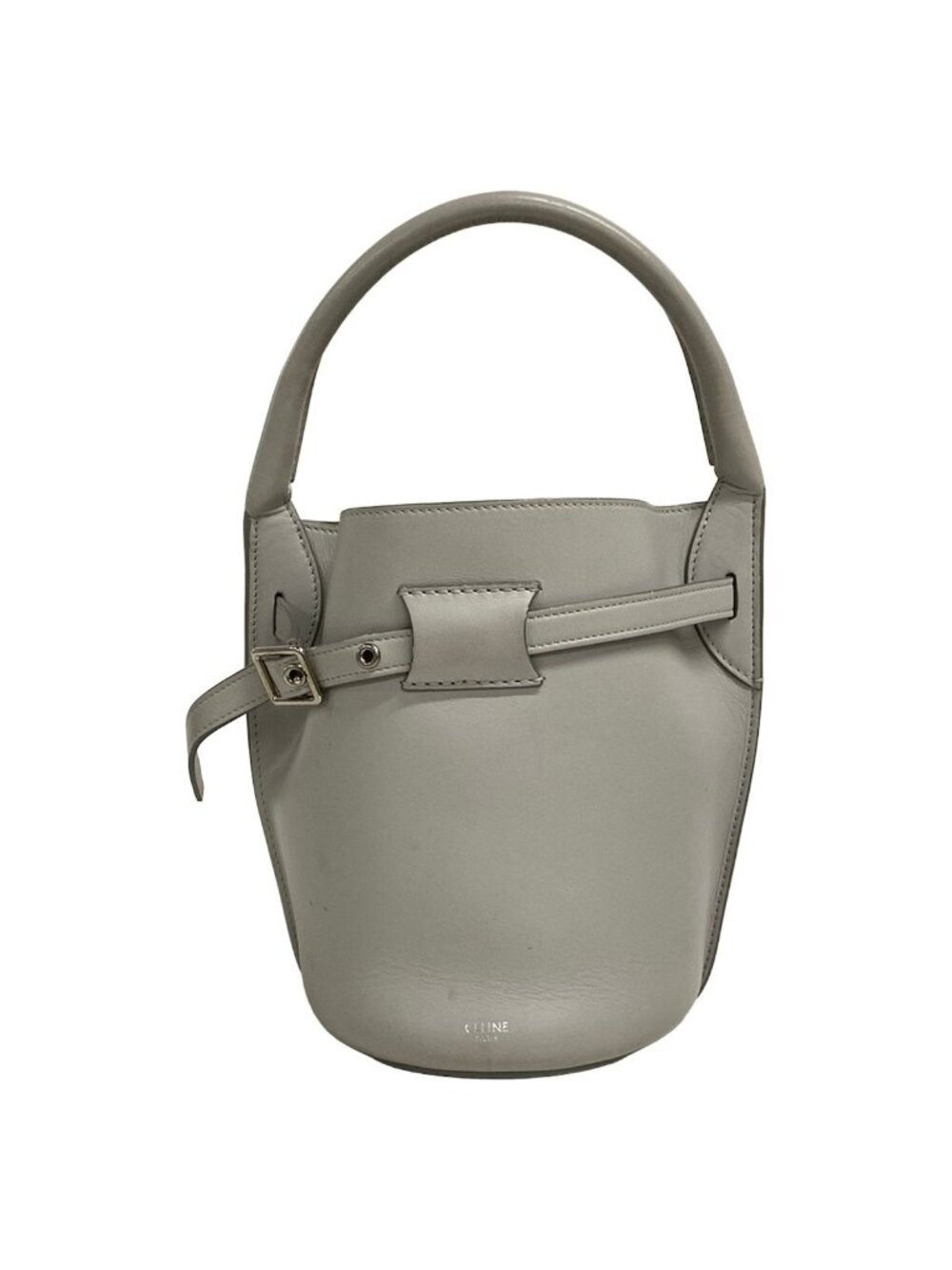 Celine Handbag Big Bag Bucket Nano Gray Leather